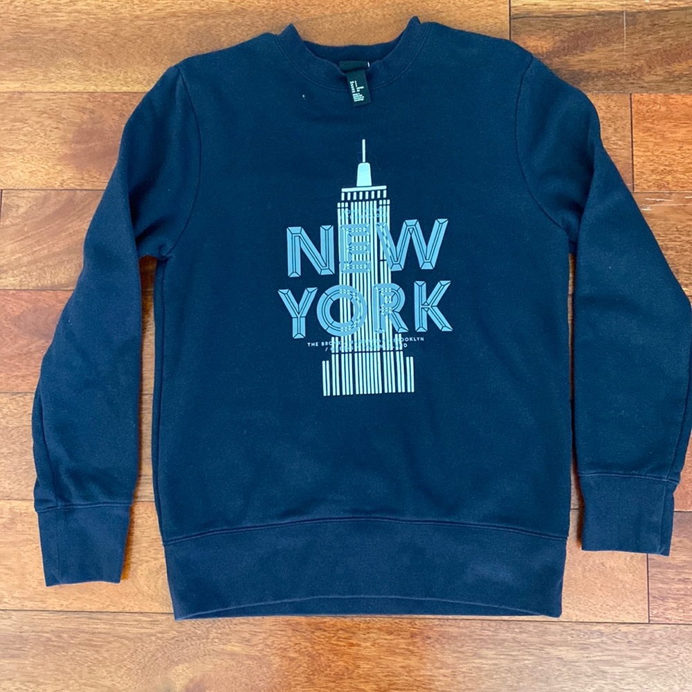 H&M Navy Blue New York Crewneck Sweater
